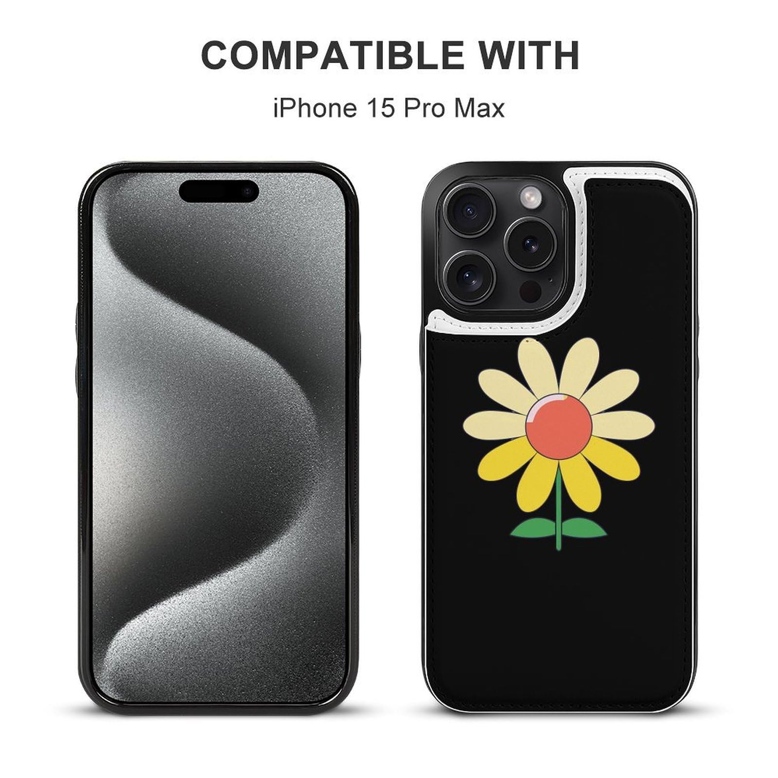 Cute Sunflower Wallet Case with Card Holder - Flip Phone Wallet for iPhone & Samsung | Perfect for Everyday Use, Travel & Shopping