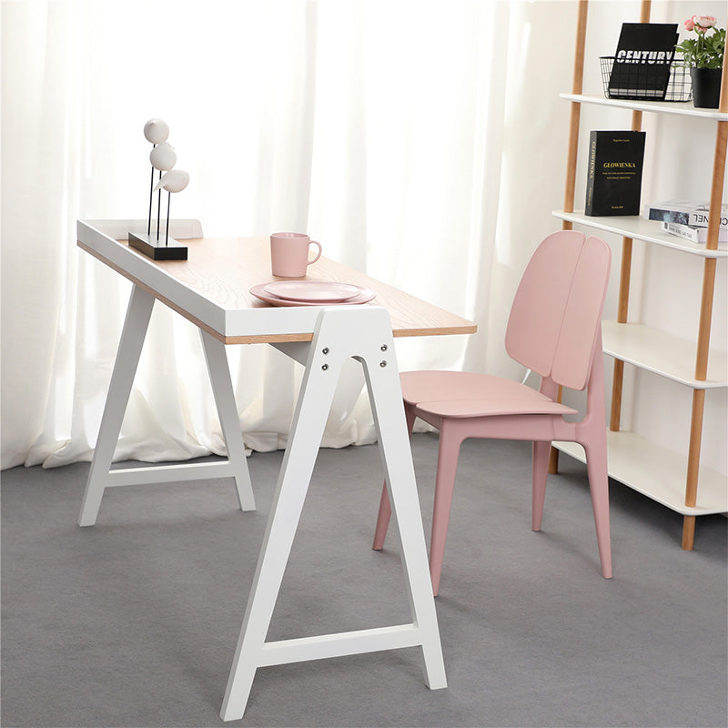 YARA Study Desk 118cm White & Natural - Modern Writing Desk for Home Office, Student Study & Small Space Workstation