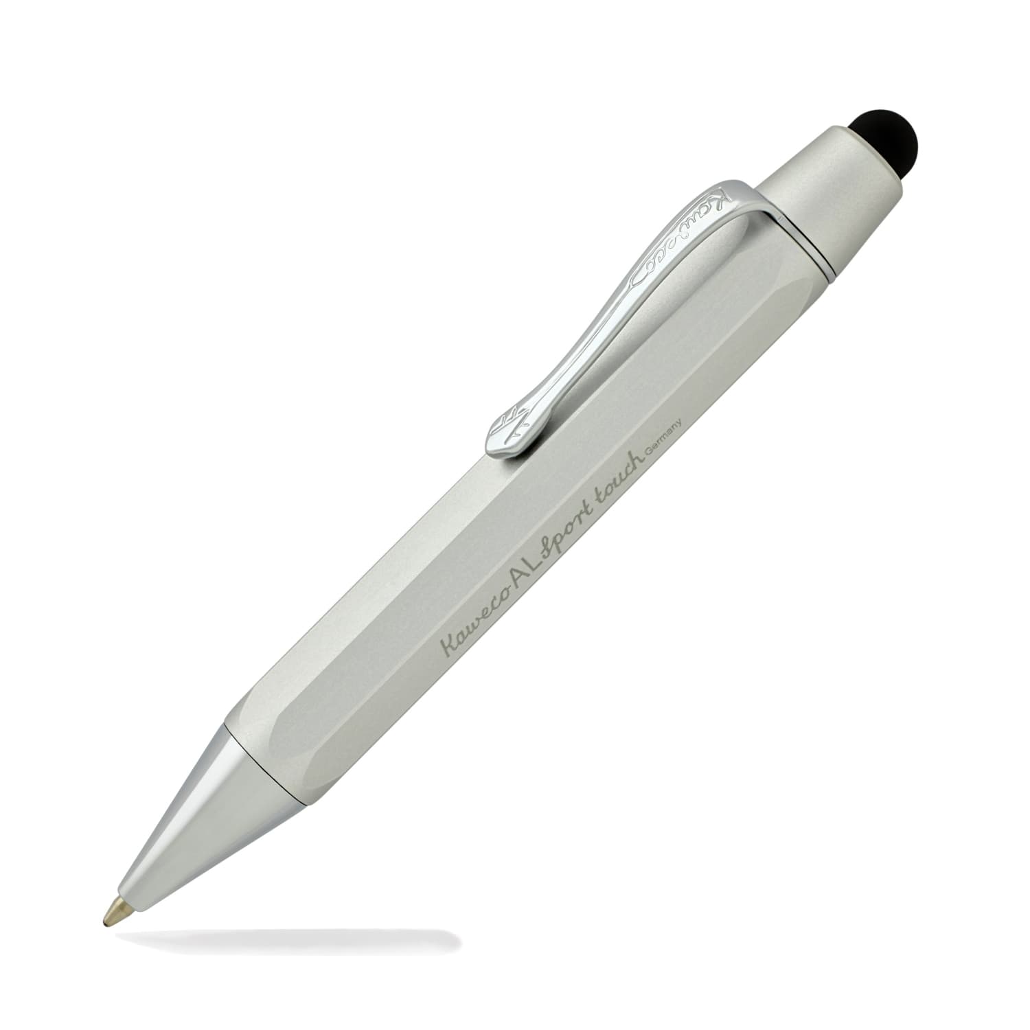 Kaweco AL Sport Touch Ballpoint Pen - Silver Matte Stylus Pen for Writing & Digital Devices | Perfect for Office, Note-Taking & Tablet Use