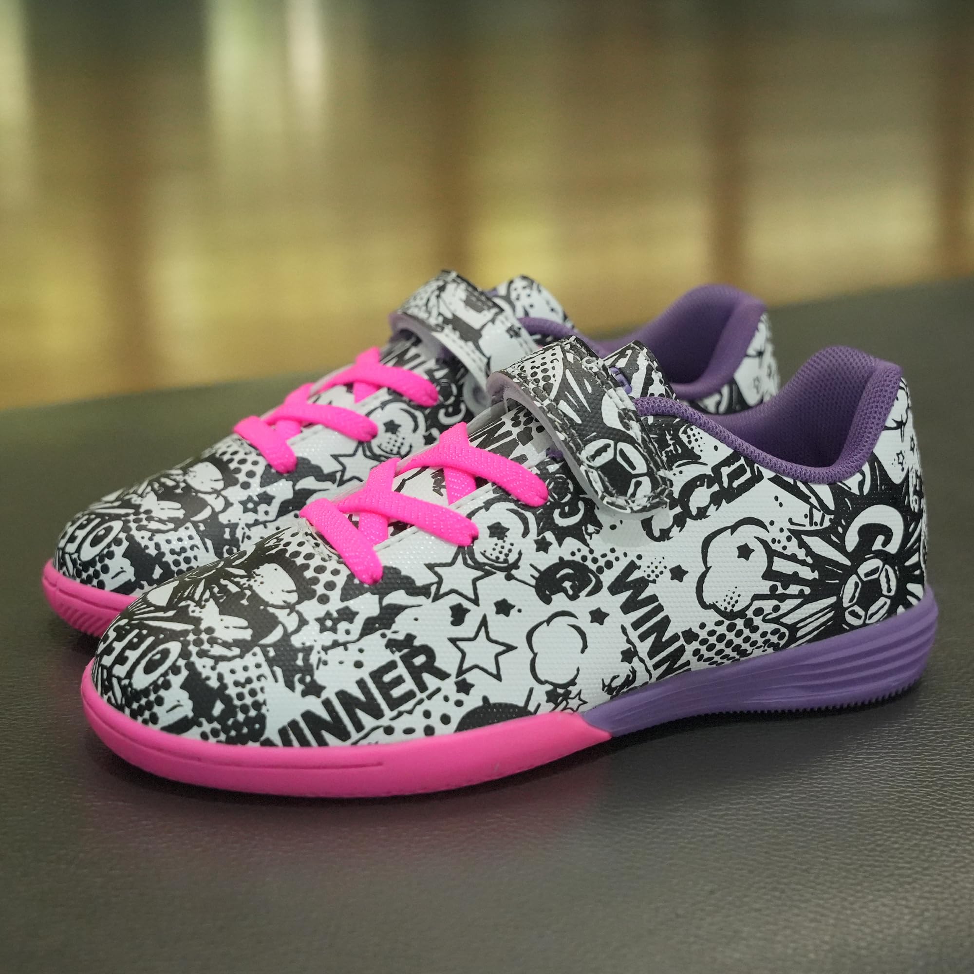 Brooman Kids Indoor Soccer Shoes for Boys & Girls - Lightweight Futsal Shoes for Training & Games - Perfect for Gym Floors, Turf & Indoor Courts