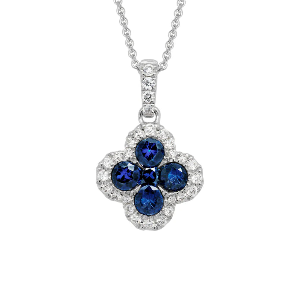 14K Blue Sapphire Pendant Necklace for Women - Elegant Sterling Silver Jewelry Gift for Birthday, Anniversary & Valentine's Day - Perfect for Formal Events & Everyday Wear