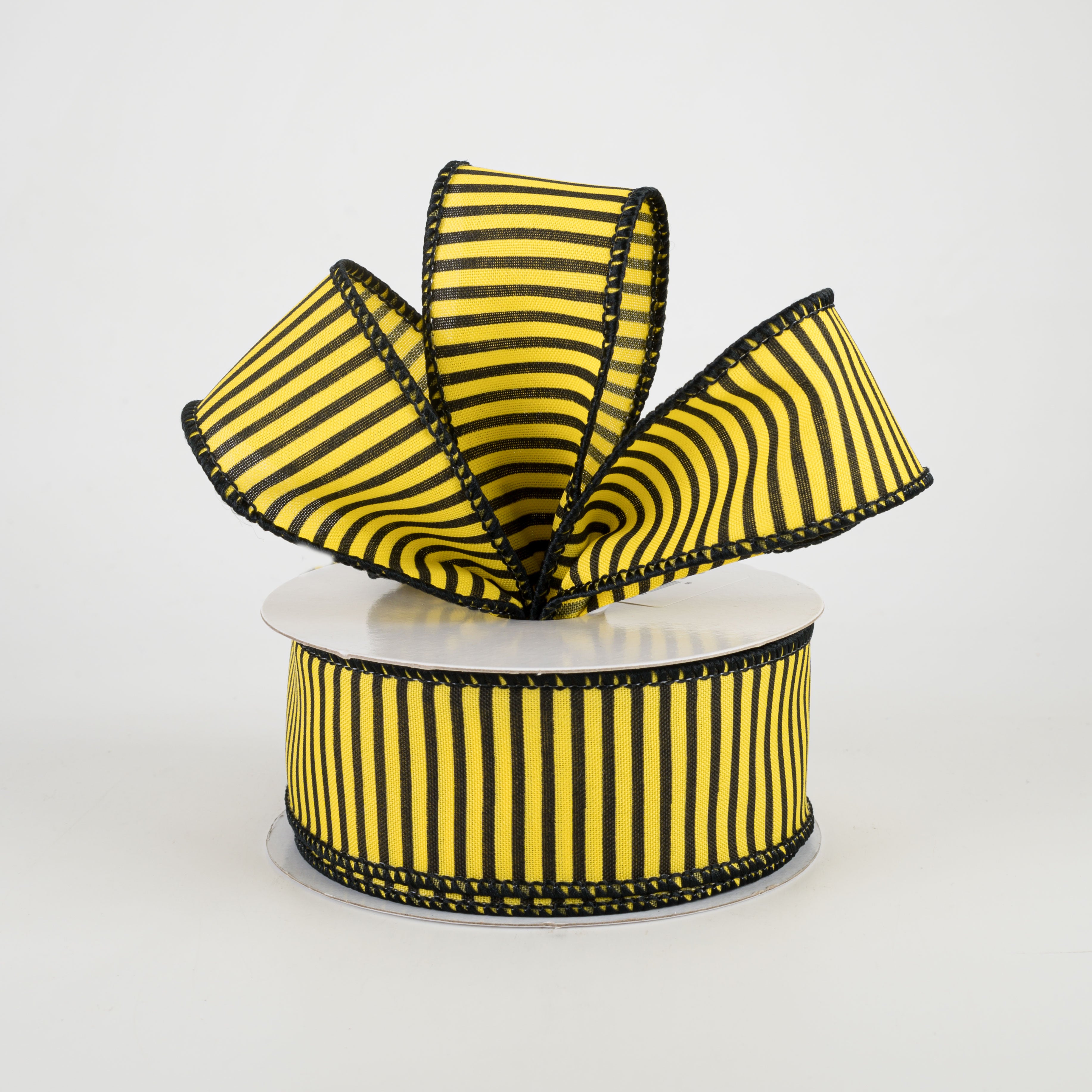 1.5 Inch Horizontal Thin Stripes Ribbon - Yellow and Black Grosgrain Ribbon (10 Yards) for Gift Wrapping, DIY Crafts, Party Decorations, Hair Bows and Scrapbooking