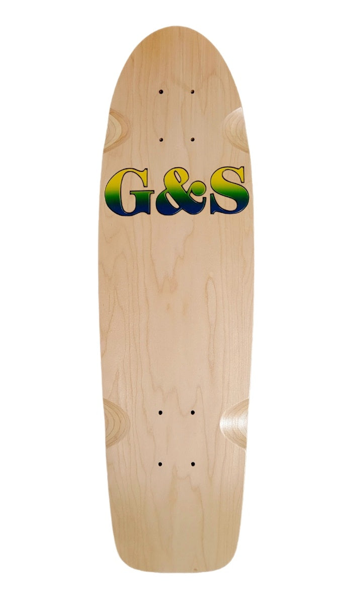 G&S PROTAIL 500 Skateboard Deck - Natural Wood with Blue Green Yellow Logo | Professional Street & Park Skateboard for Adults & Teens | Perfect for Tricks, Commuting & Skatepark Riding