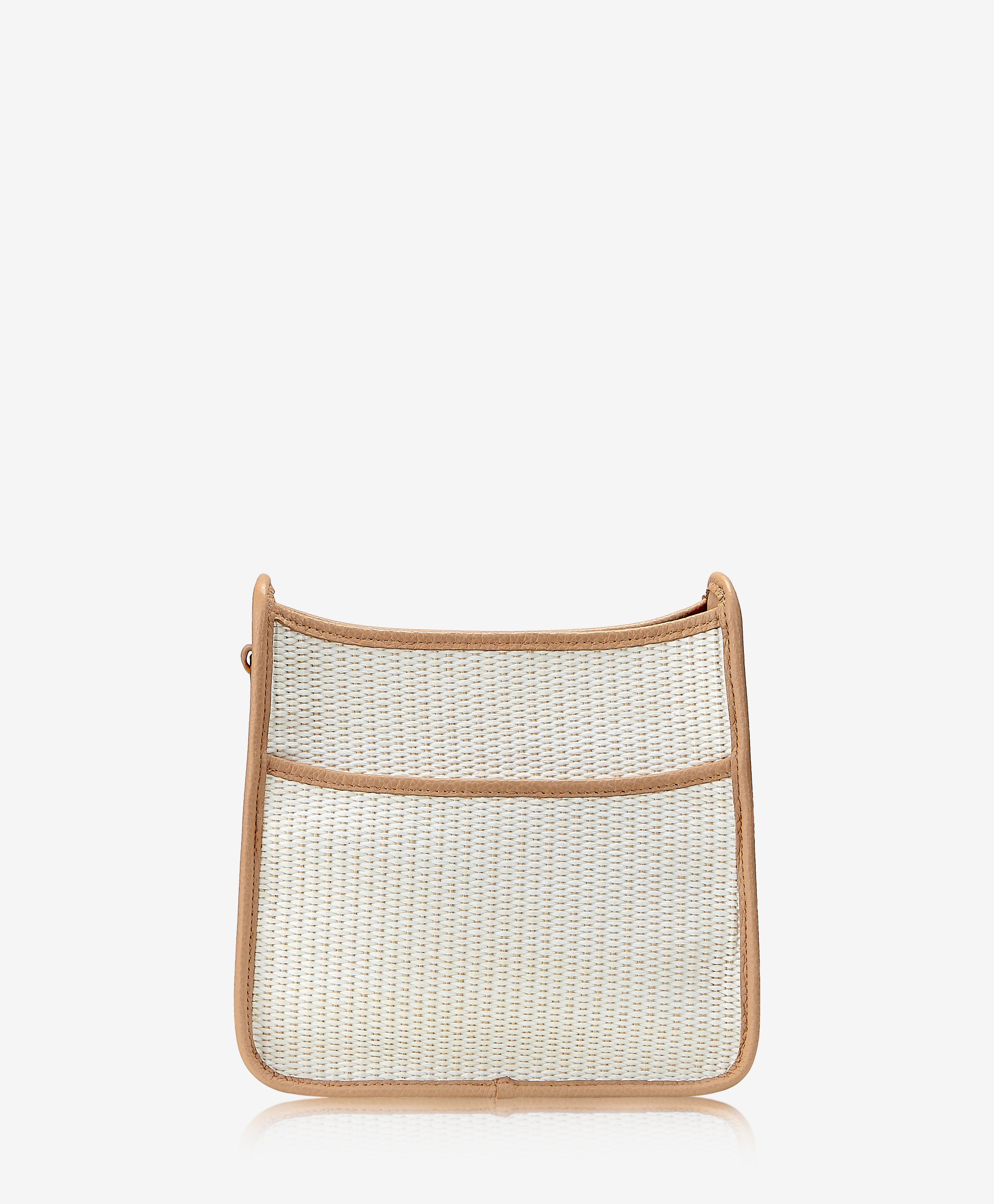 Elle Women's Crossbody Bag - Natural Raffia with Cappuccino Leather Trim - Perfect for Beach, Travel, and Everyday Use
