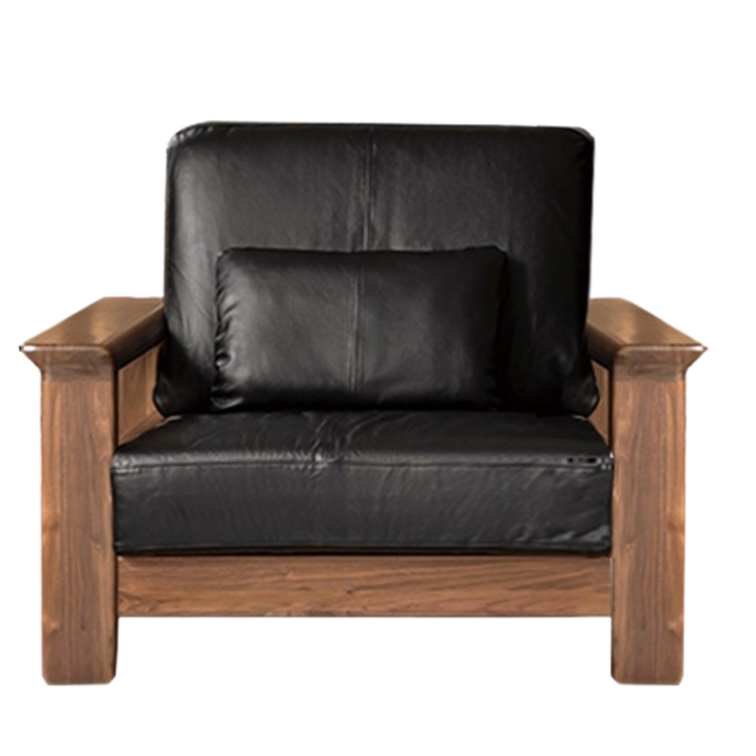 47.2x37.4x37 inch / 120x95x94 cm / Rich Dark Walnut Color / black walnut single seat leather black