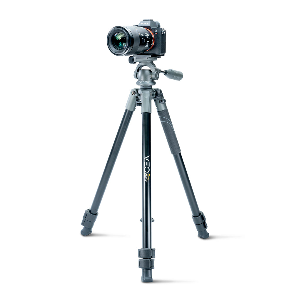 VEO 2 PRO 263AO Aluminum Tripod with 2-Way Pan Head - Heavy Duty 11LBS/KG Capacity for Photography & Videography - Perfect for Travel, Studio & Outdoor Shooting