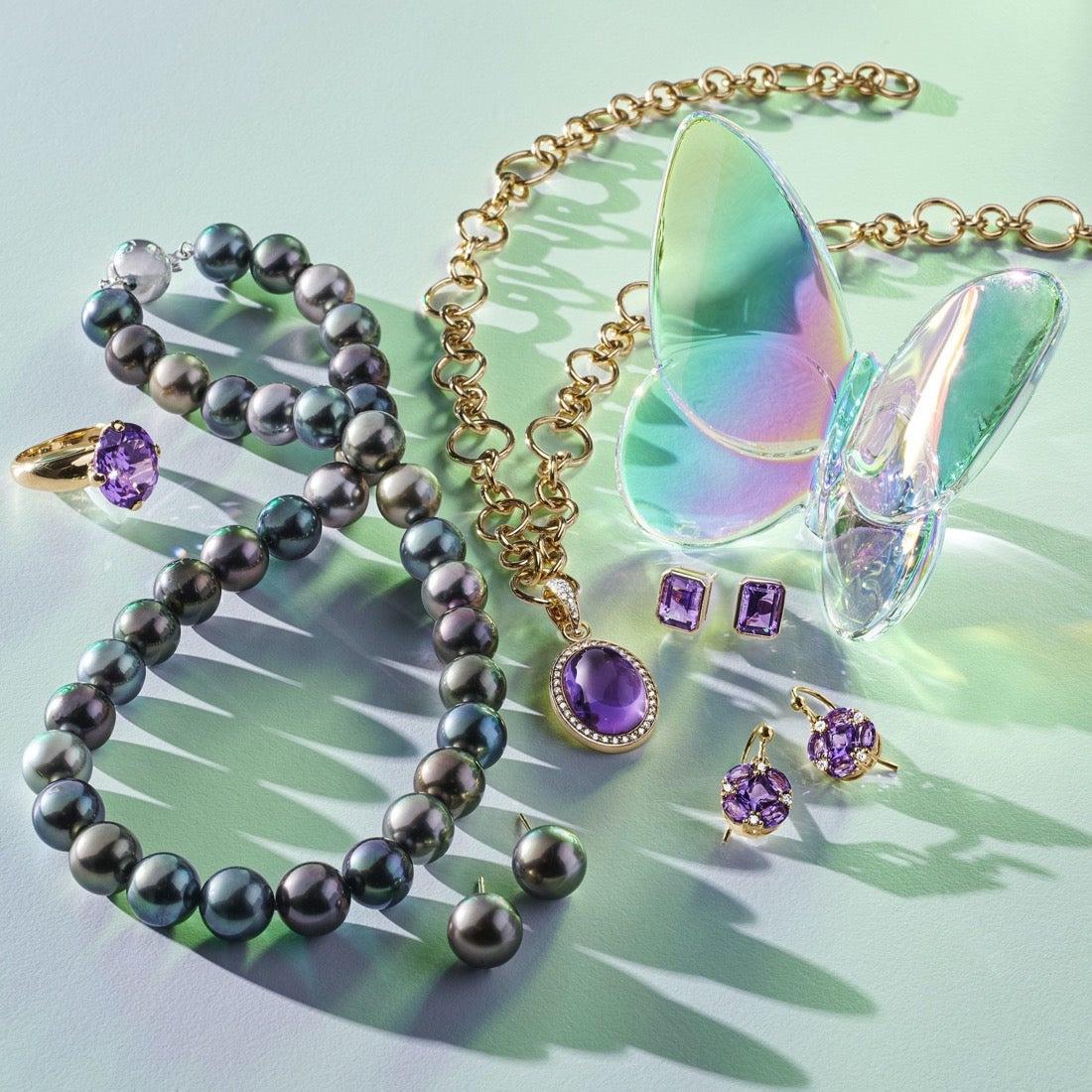 Exquisite Amethyst & Diamond Quadrille Drop Earrings for Women – Perfect for Weddings, Parties & Special Occasions