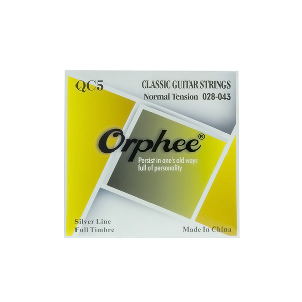 Orphee QC5 0.028 to 0.043 Inch Acoustic Guitar Strings - Premium Nylon Classical Guitar Strings for Warm Tone & Smooth Playability | Perfect for Beginners, Professionals & Live Performances