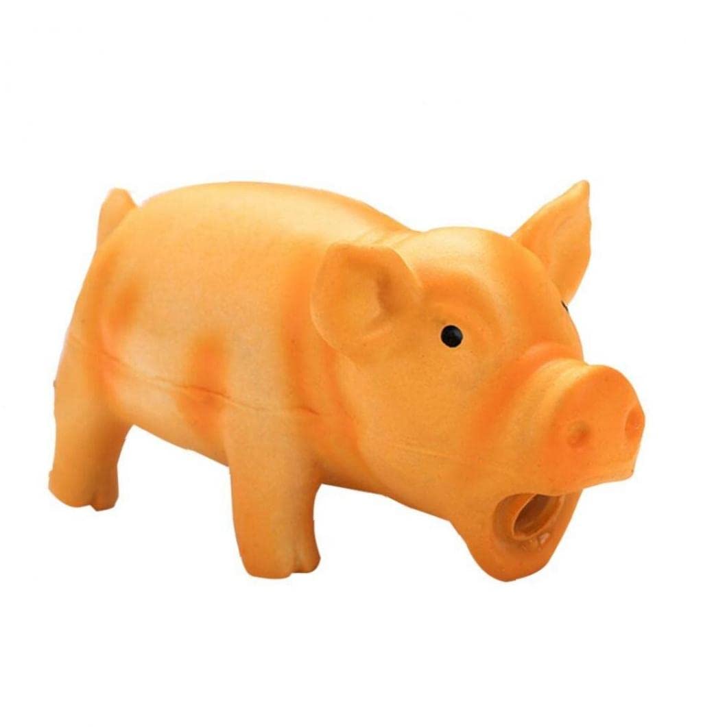 Durable Latex Squeaky Pig Dog Toy with Grunting Sound - Fun Chew Toy for Puppies, Cats & Small Pets - Perfect for Playtime, Training & Interactive Bonding