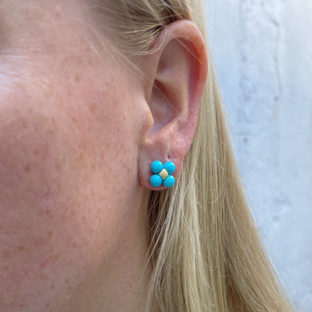 Paul Morelli Turquoise Sequence Stud Earrings – Handcrafted Sterling Silver Earrings for Women | Perfect for Weddings, Parties & Everyday Elegance