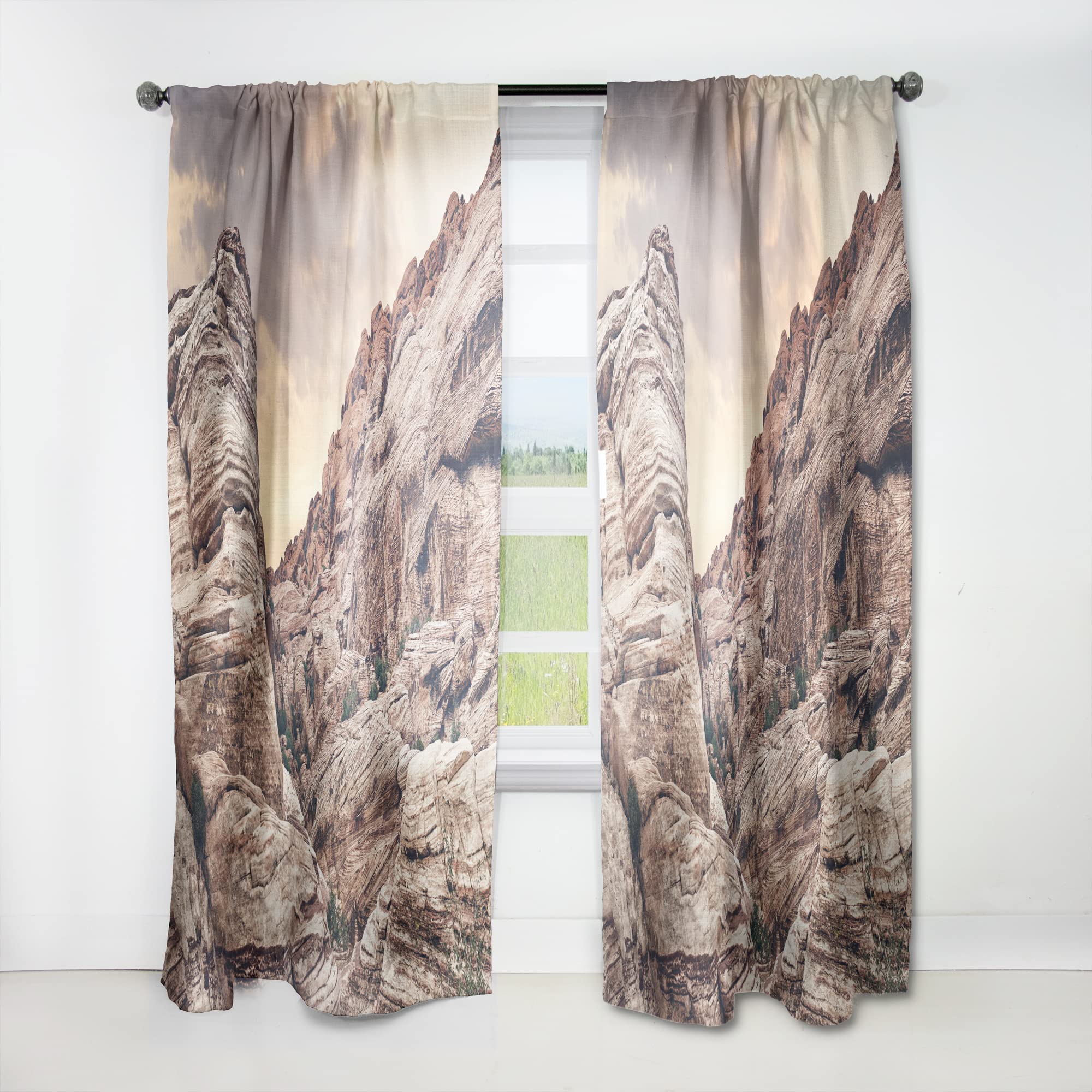 DesignQ Thermal Insulated Curtains - Scenic Red Rock Canyon Nevada Landscape Print - Single Panel 52x120 Inches - Blackout Drapes for Bedroom & Living Room - Perfect for Home Decor, Sun Protection & Energy Efficiency