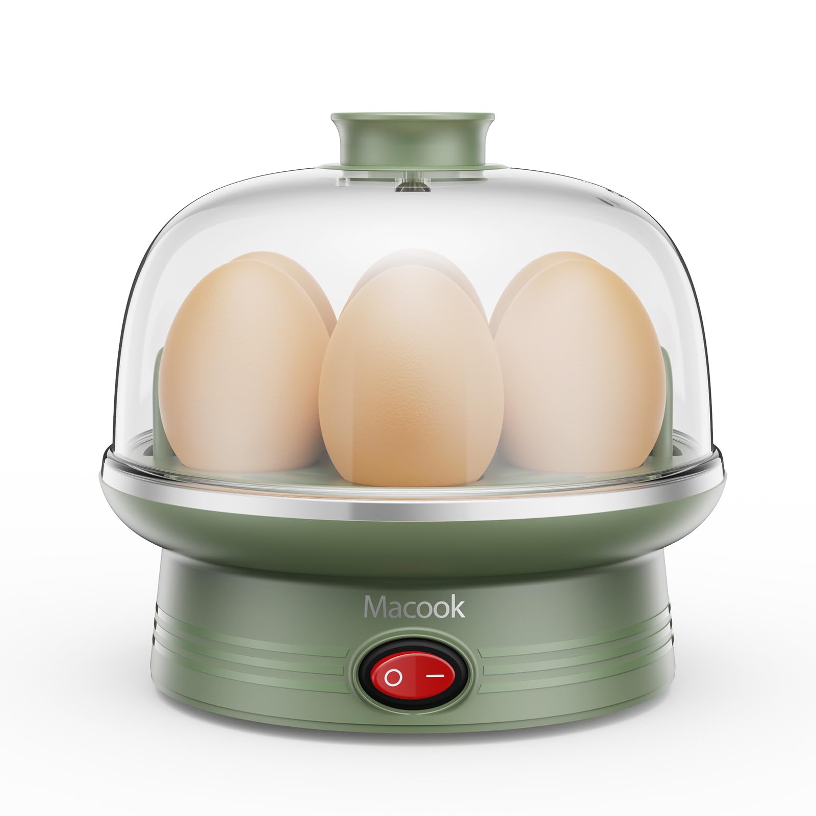 7-in-1 Electric Egg Cooker - Rapid Egg Boiler for Hard/Medium/Soft Boiled, Poached & Steamed Eggs - BPA Free Auto Shut Off (Green) - Perfect for Breakfast Meal Prep & Healthy Cooking