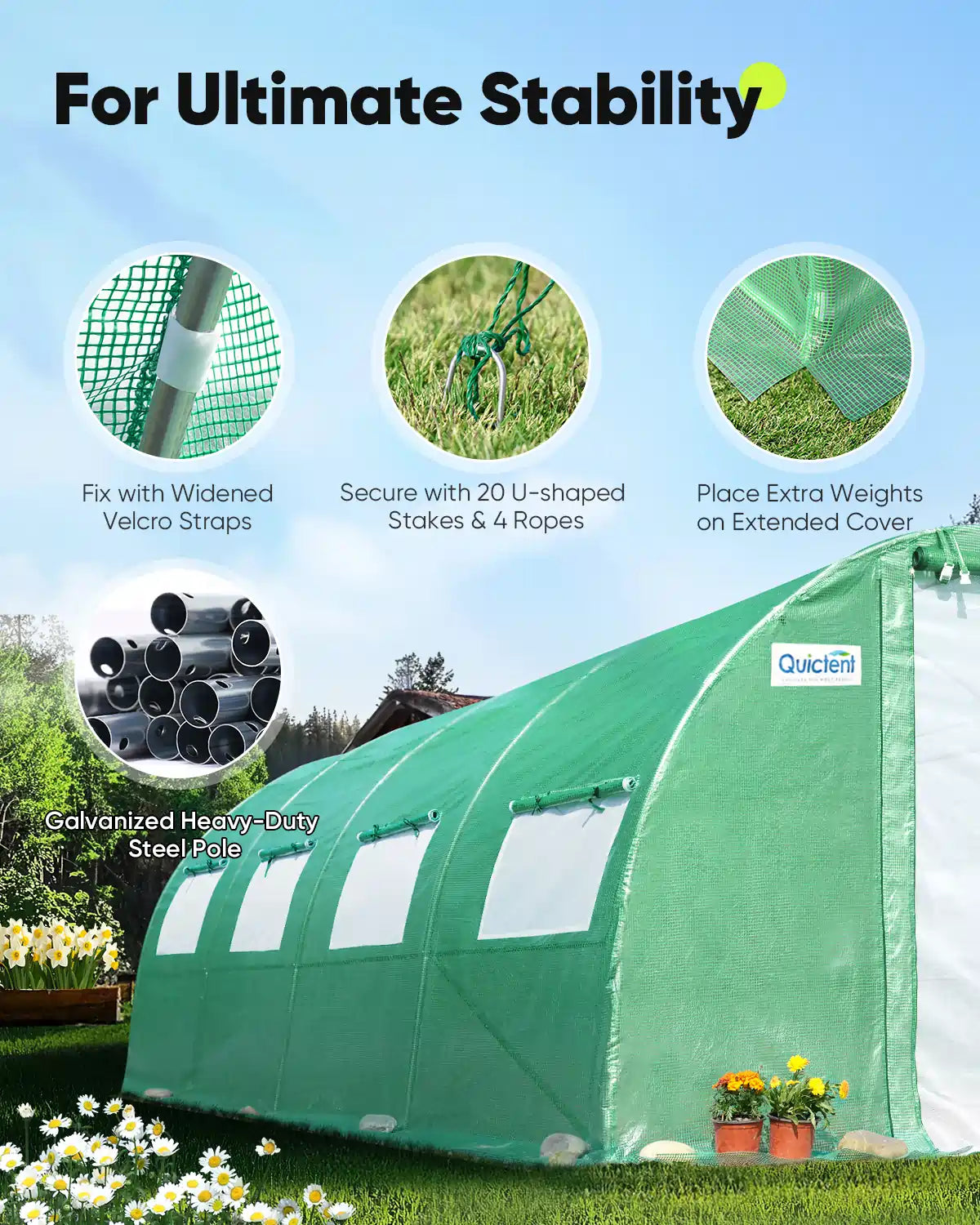 20' x 10' x 7' Heavy Duty Large Walk-in Greenhouse for Gardening, Plant Growing & Backyard Farming - Perfect for Vegetables, Flowers & Seedlings All Year Round