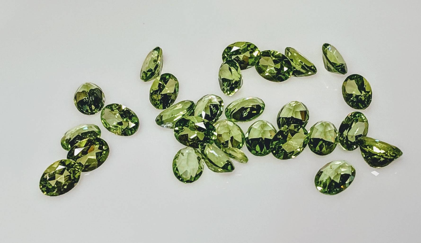 Wholesale Natural Genuine Pakistani Peridot Gemstones - 7x5mm, 8x6mm, 9x7mm Oval Cut VVS Loose Stones for Jewelry Making, Engagement Rings & Birthstone Jewelry