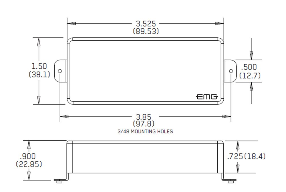 EMG-85-8H Active Humbucker Pickup - Brushed Black Chrome - 8-String Guitar Replacement - Perfect for Metal, Rock & Extended Range Playing