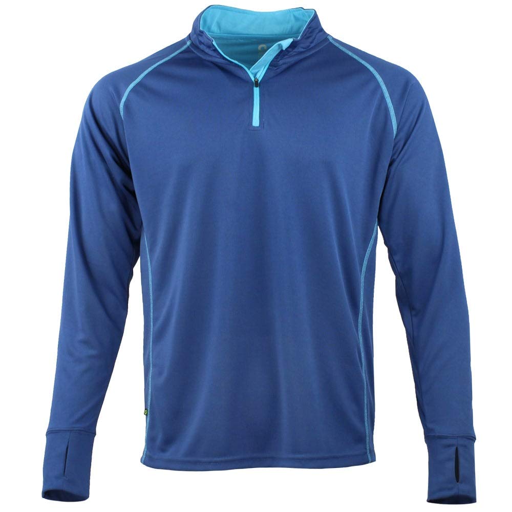 Men's Green Layer Evolution Half Zip Casual Pullover Sweatshirt - Blue - Size XL - Perfect for Outdoor Activities, Workouts & Everyday Wear