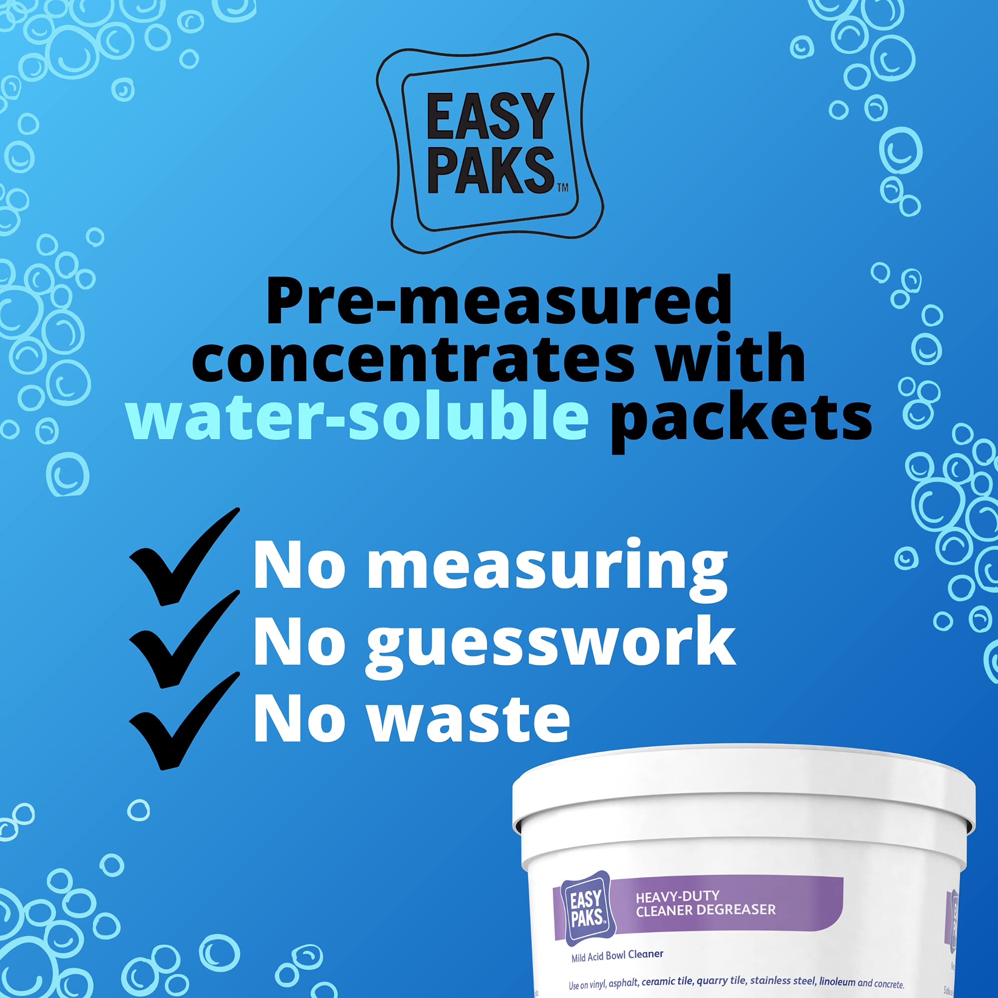 Easy Paks Heavy Duty Cleaner & Degreaser Packets - 1.5 Ounce (72 Count/Case) - Industrial Strength for Kitchen, Garage & Workshop Cleaning