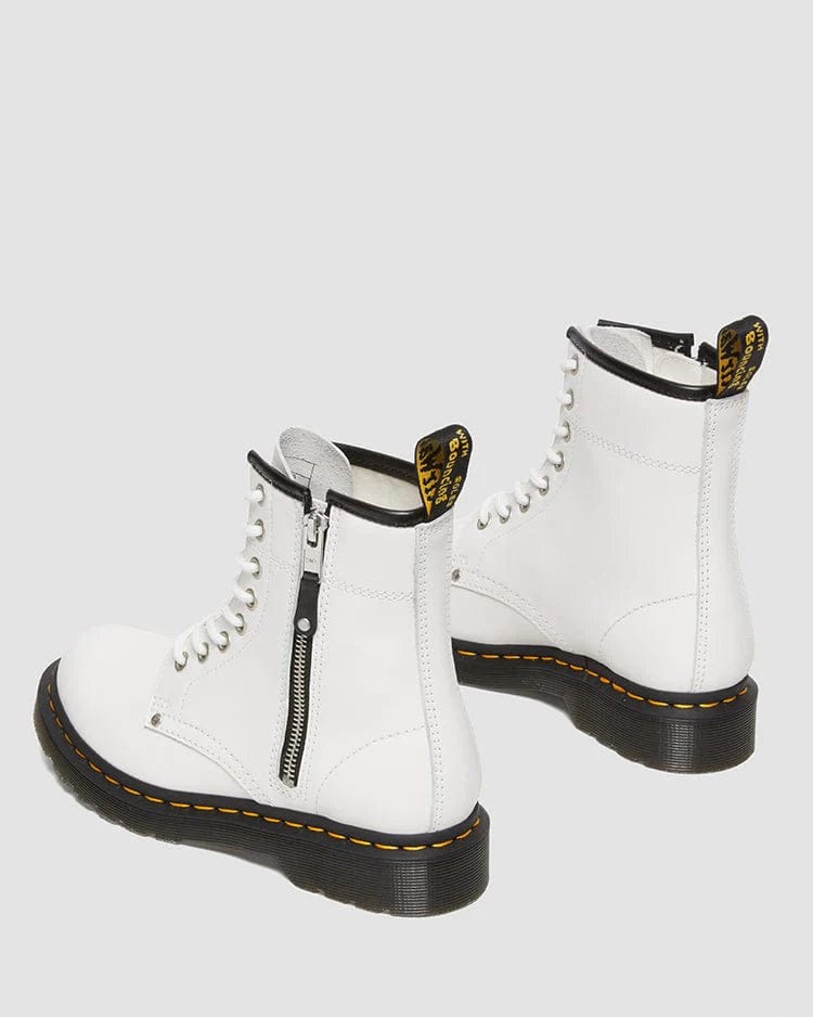 Dr. Martens 1460 Twin Zip White Sandals Boots - Women's Chunky Sole Ankle Boots for Casual Wear & Street Style Fashion