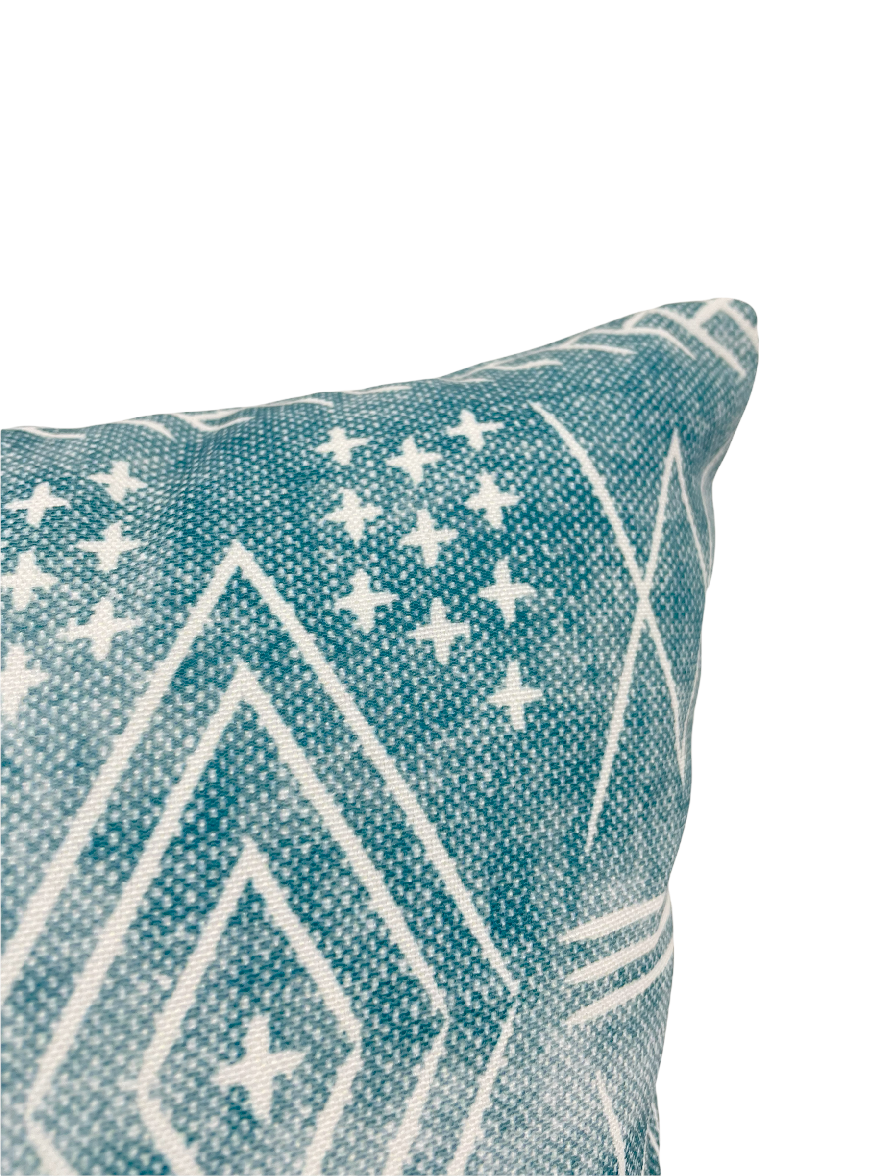Vintage Moroccan Teal Outdoor Throw Pillow 17x17 - Boho Home Decor for Patio, Porch & Garden - Water-Resistant Decorative Cushion Cover