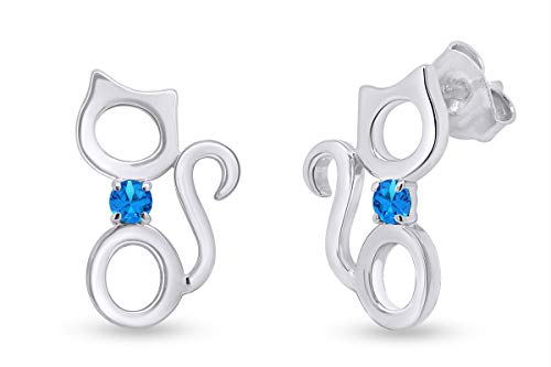 White Gold Over - Simulated Blue Topaz