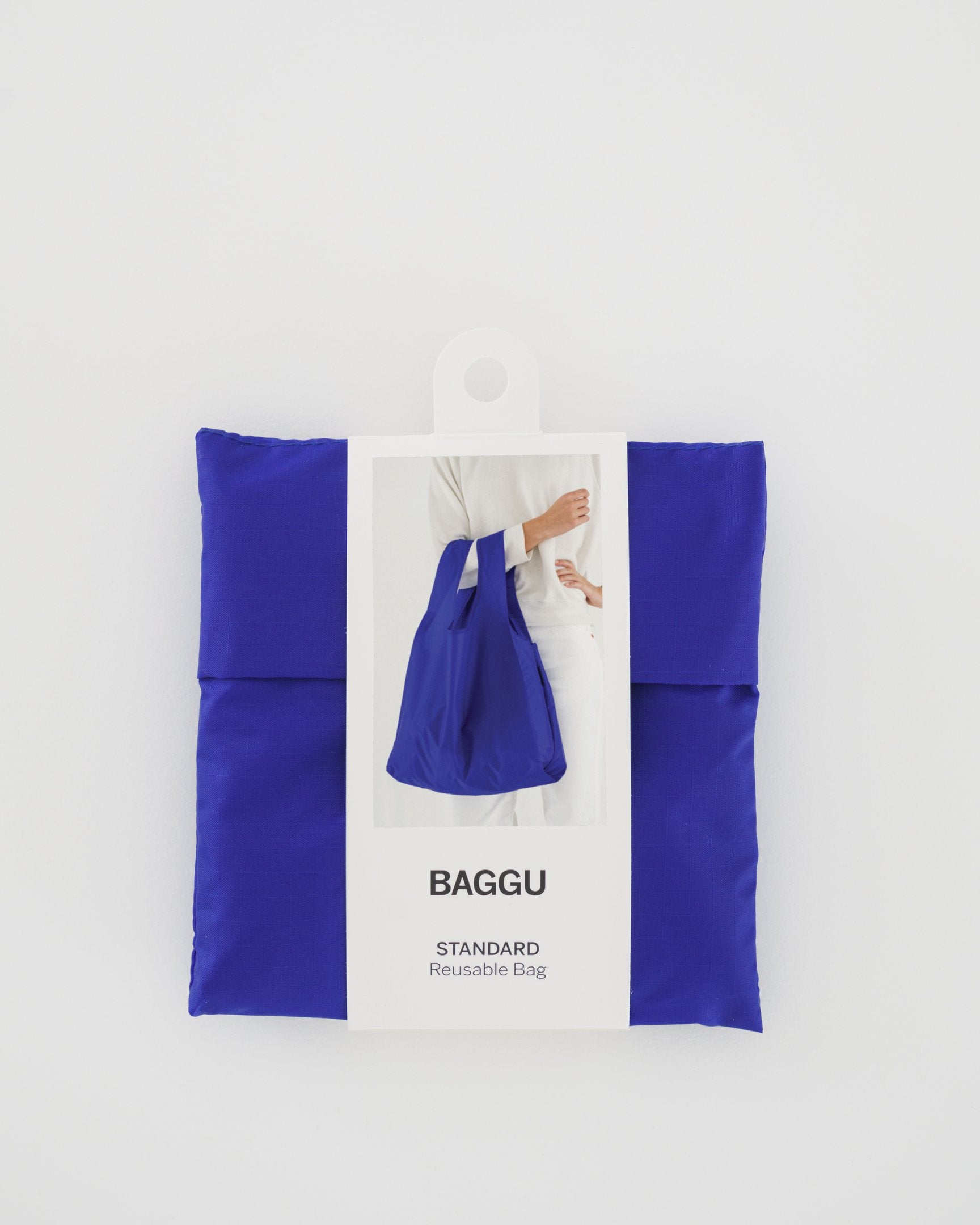 Baggu Standard Reusable Shopping Bag - Eco-Friendly Foldable Grocery Tote in Cobalt Blue | Perfect for Groceries, Beach Trips & Daily Errands