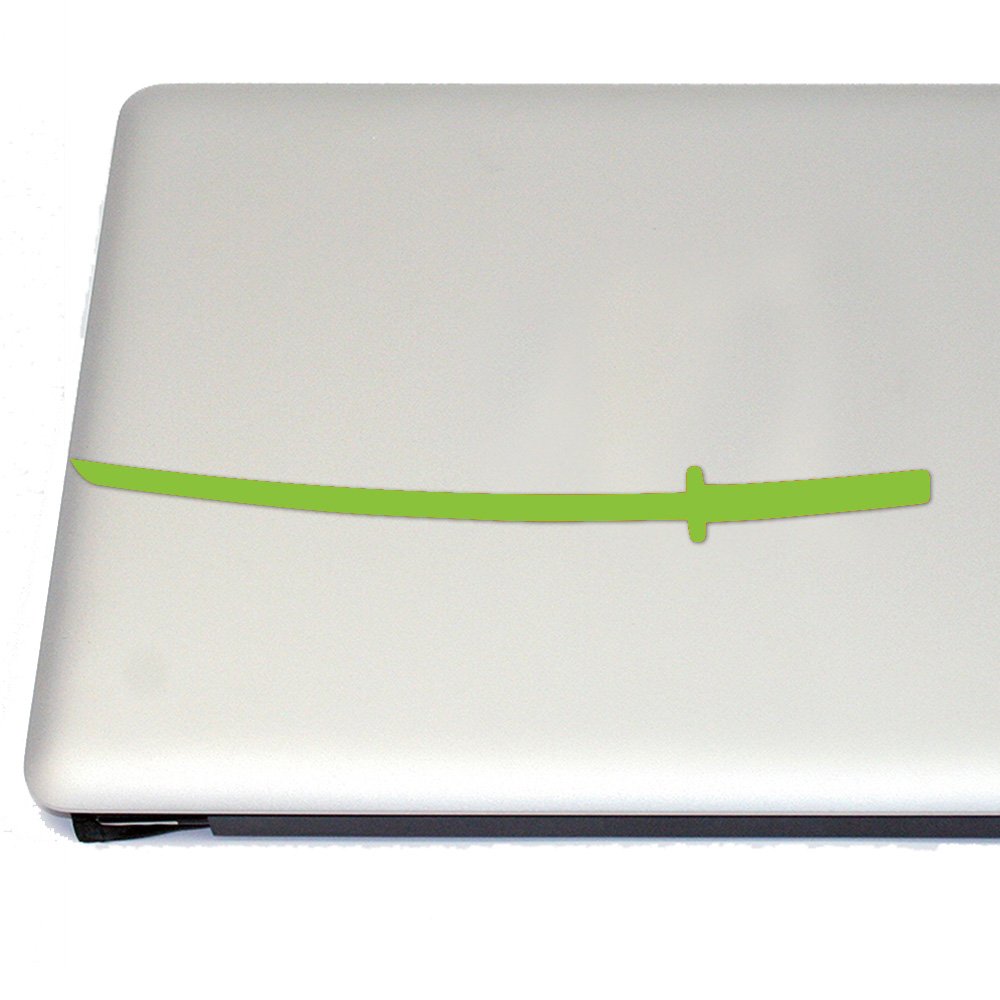Japanese Ninja Samurai Katana Sword Vinyl Decal - Lime Tree Green | Cosplay Costume Accessory & Anime Fan Gear for Conventions, Room Decor, Laptop Stickers