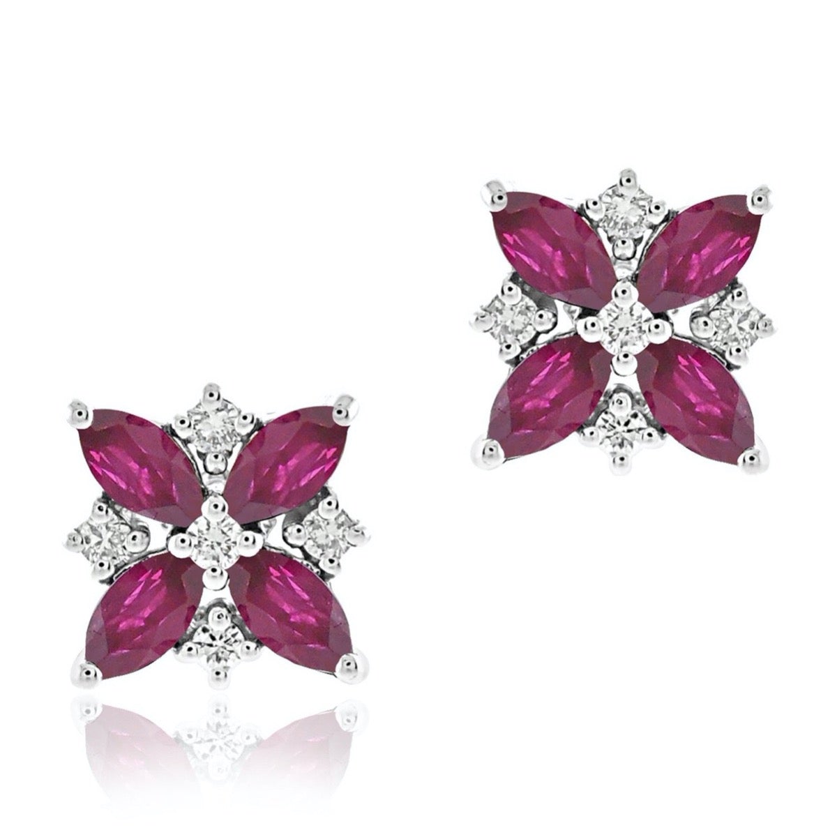 Exquisite Celeste Ruby & Diamond Earrings for Women – Elegant Gift for Weddings, Parties & Special Occasions