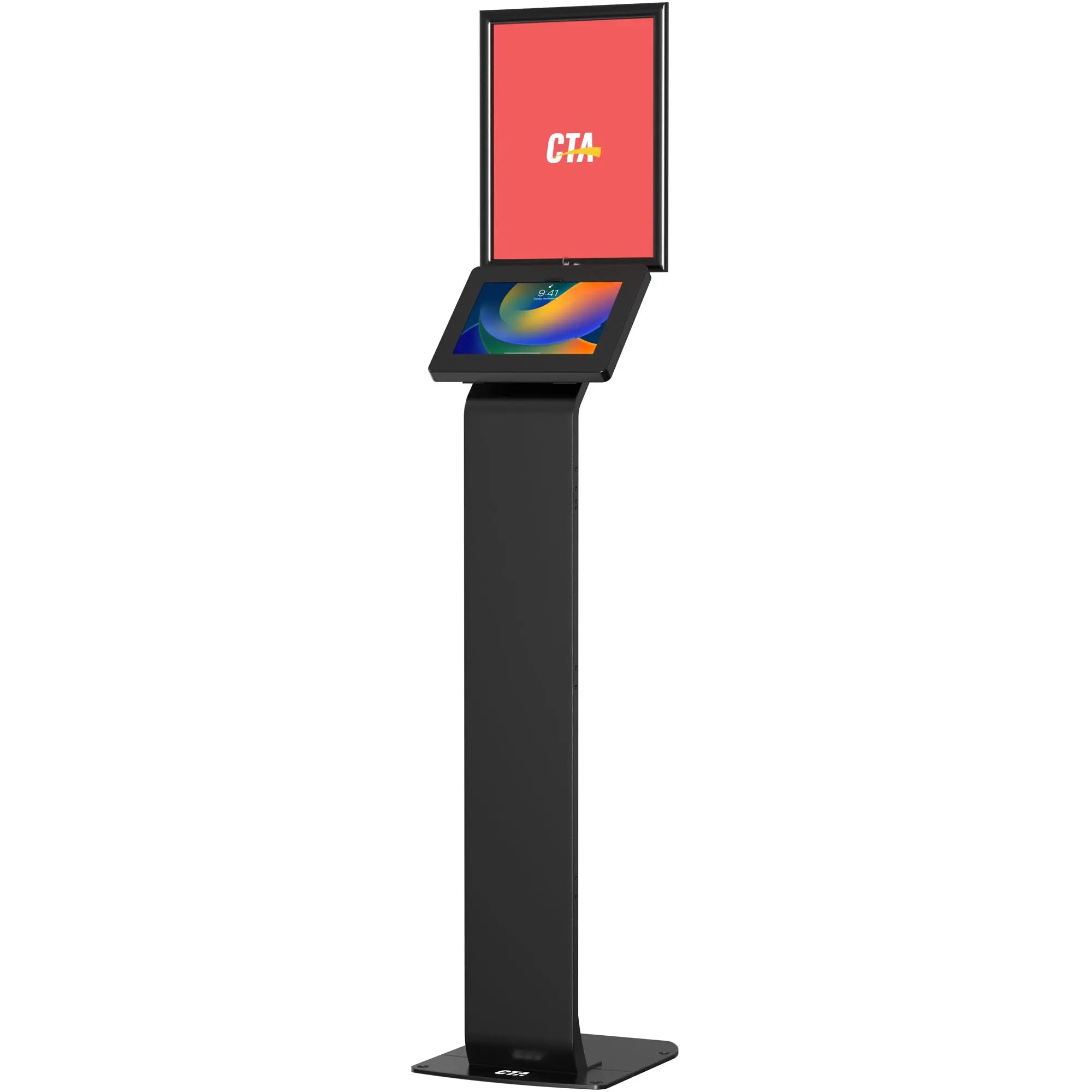 Premium Graphic Sign Floor Stand with Security Enclosure - Durable Advertising Display for Retail Stores, Events & Trade Shows - Perfect for Promotions, Wayfinding & Brand Awareness