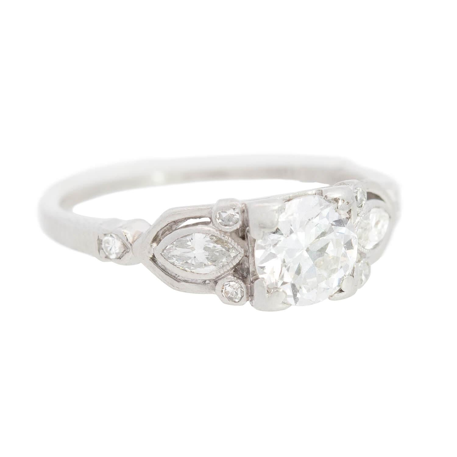 Art Deco Platinum Diamond Engagement Ring 0.70ct - Vintage Inspired Wedding Band for Women - Perfect for Proposals, Anniversaries & Special Occasions