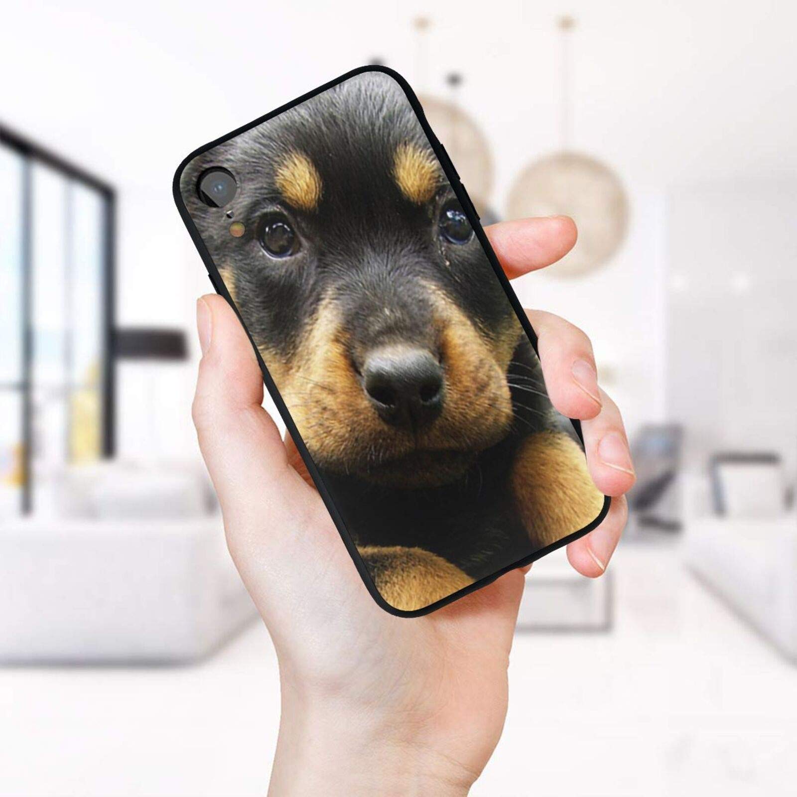 Shockproof iPhone XR Case with Rottweiler Puppy Design - Soft Silicone Rubber Slim Fit Protective Phone Cover | Perfect for Everyday Use, Travel & Outdoor Activities