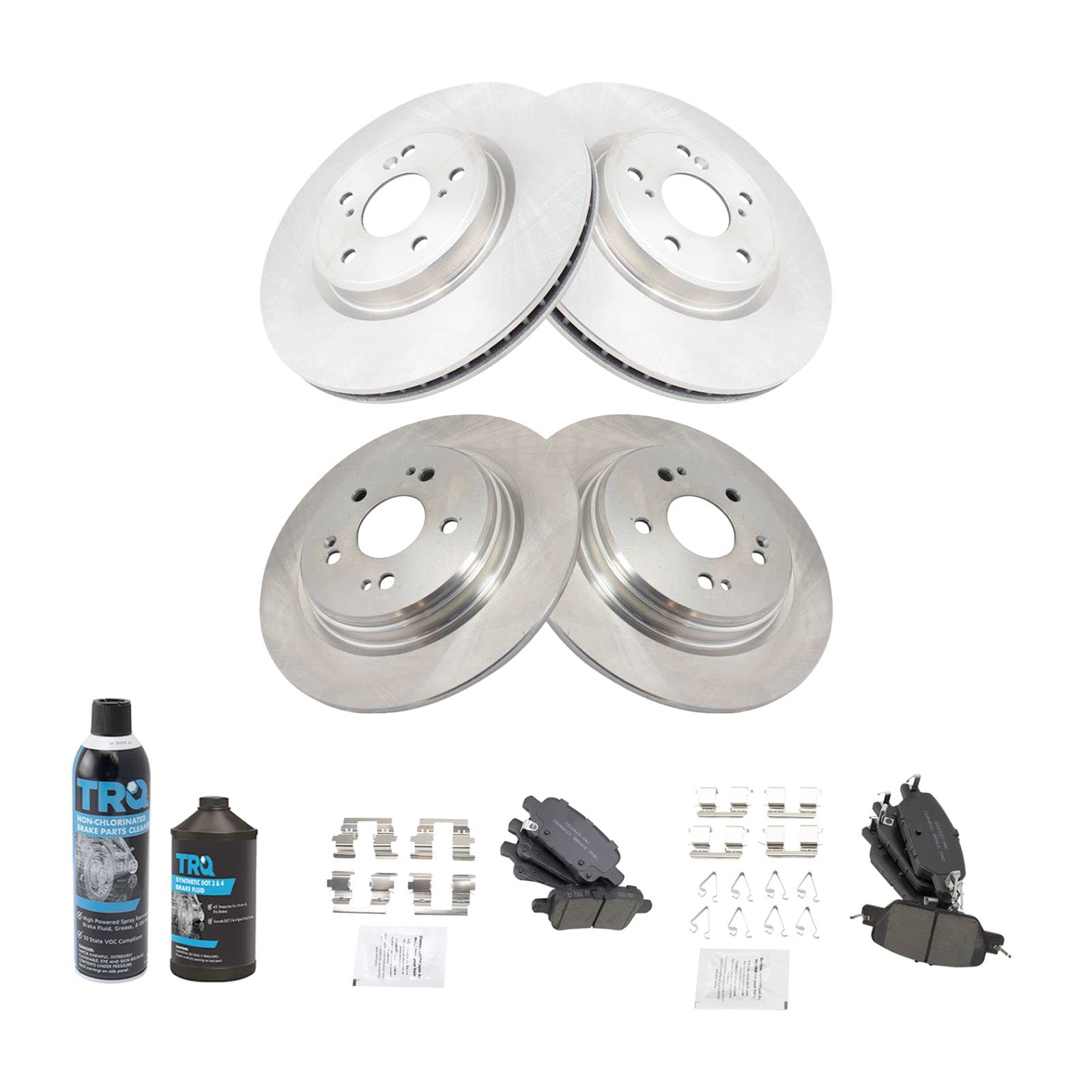 High-Performance Front & Rear Ceramic Brake Pads & Rotors Kit for 2017-2020 Honda CR-V - Includes Brake Chemical Kit for Smooth, Quiet Braking - Perfect for City Driving & Highway Commutes