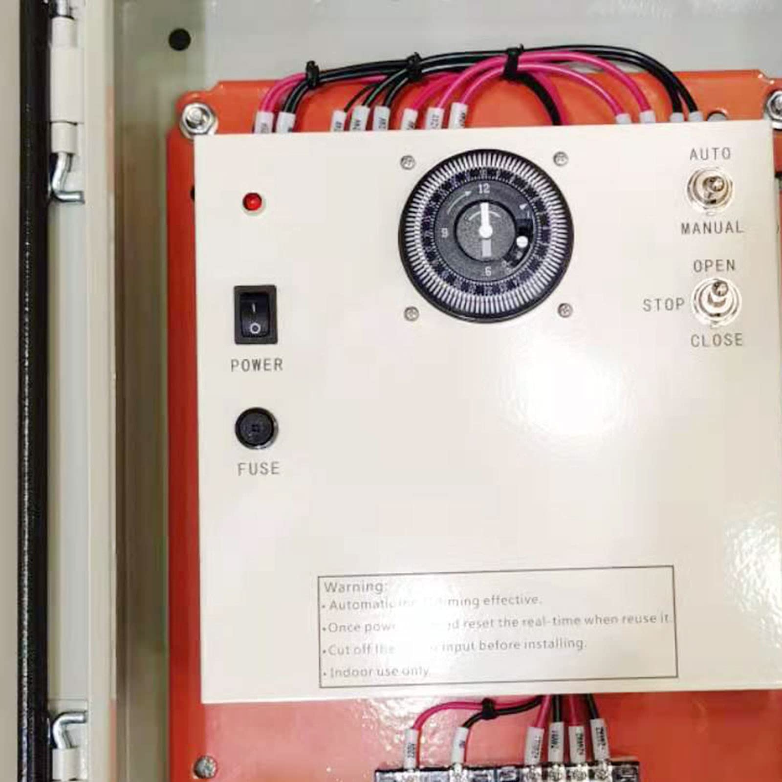 Futchoy Automatic Greenhouse Roll Up Motor Timer Controller - AC 110V to DC 24V Conversion - Smart Ventilation Control Box for Greenhouse, Hydroponics & Indoor Gardening