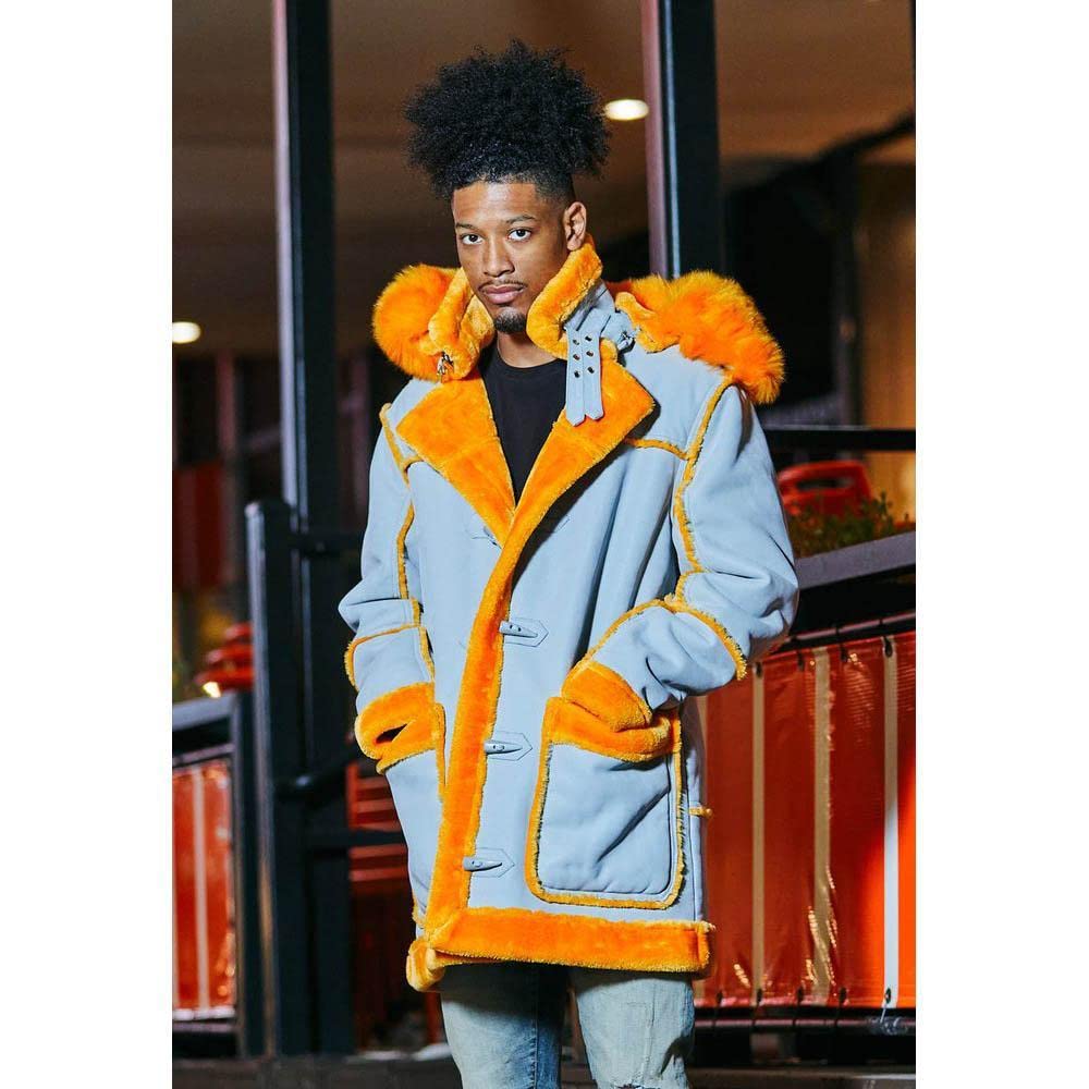 Men's Denali Shearling Coat - Cement Wash - XX-Large - Winter Warm Fleece Lined Jacket for Outdoor Activities & Casual Wear