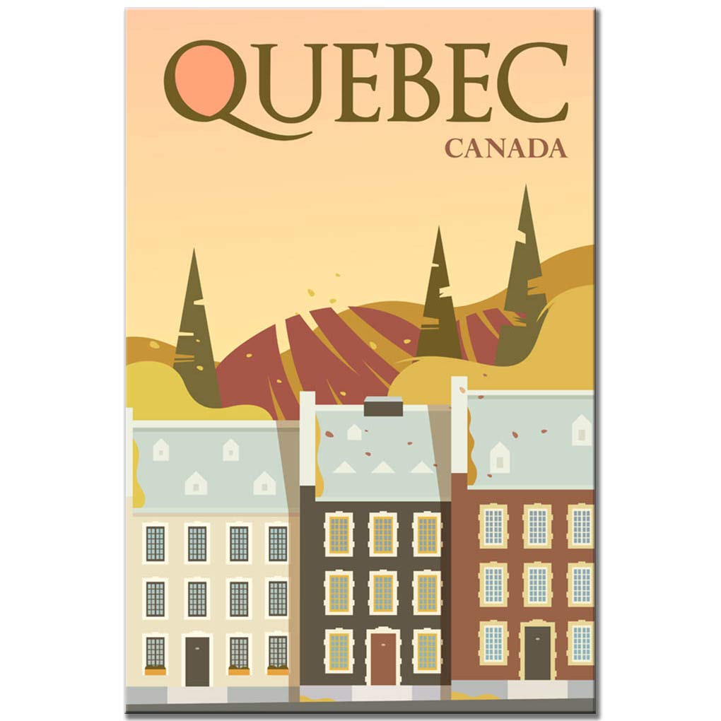 Vintage Quebec Canada Fridge Magnet - Travel Souvenir & Decorative Gift for Home, Office, or Gifts for Friends & Family