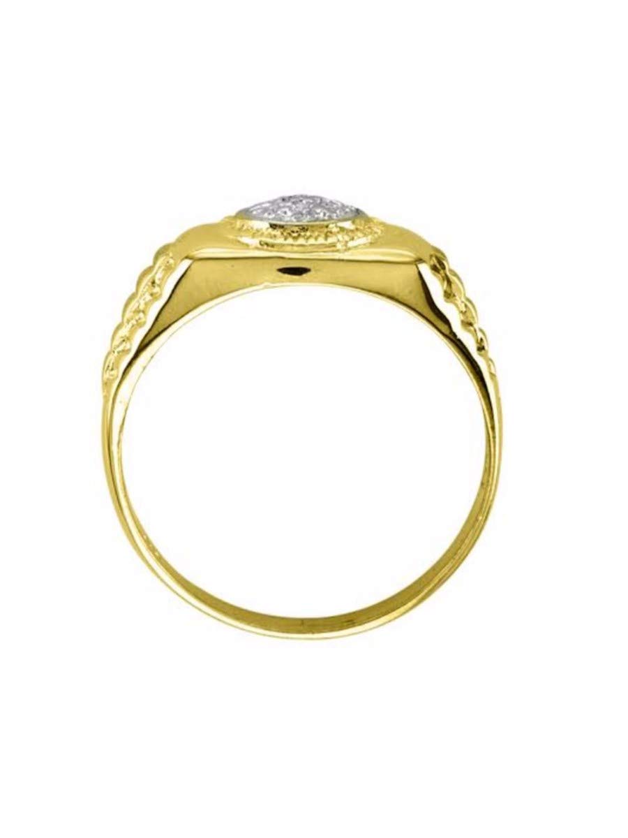 Rylos Ring 14K Yellow Gold Plated Sterling Silver Diamond Ring for Men | Designer-Inspired Luxury Wedding Band in Sizes 6-13 | Perfect for Engagement, Anniversary & Special Occasion Gifts