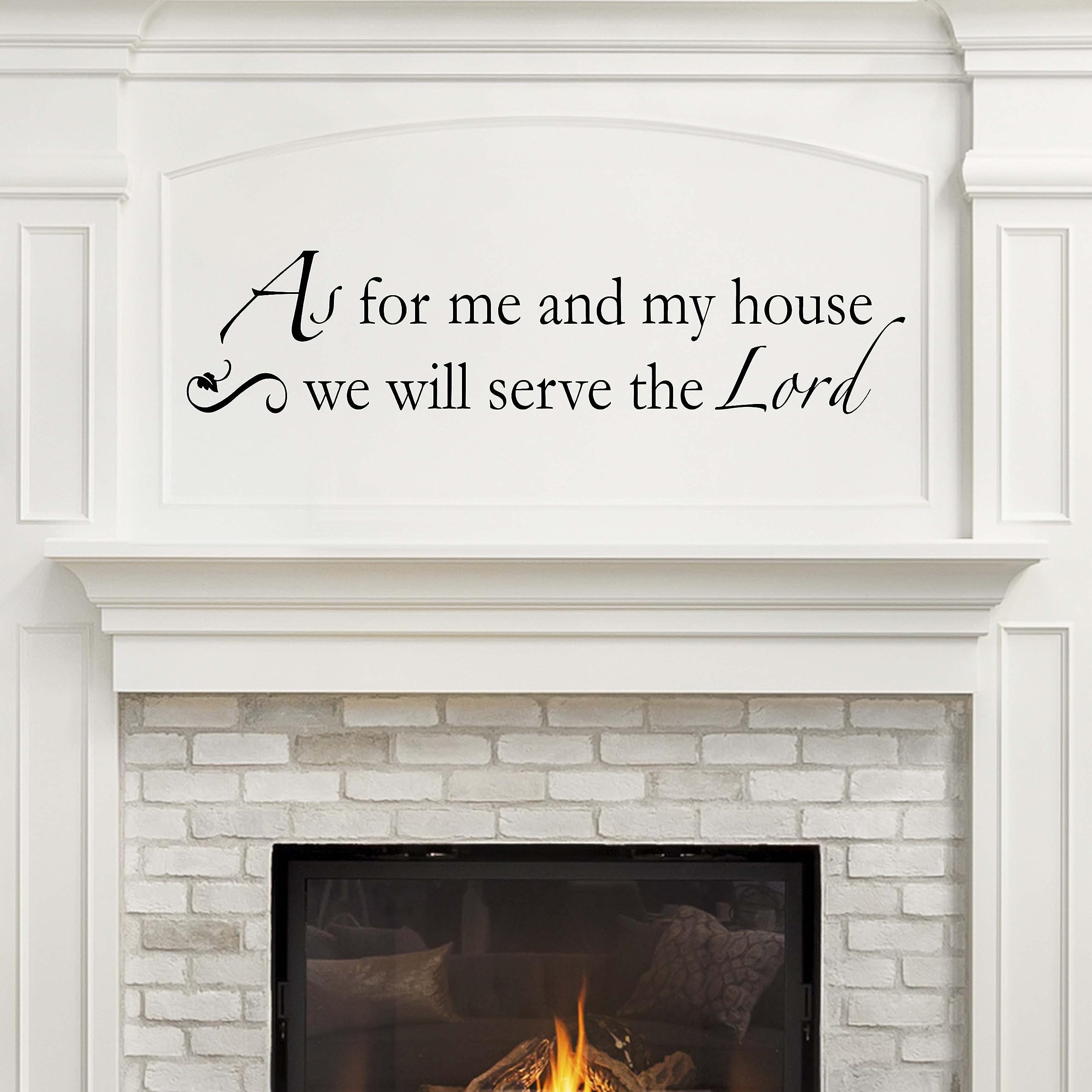 Religious Wall Decal Sticker - As for Me and My House We Will Serve The Lord - Christian Faith Home Decor - Black Vinyl Bible Verse Art - Perfect for Living Room, Nursery & Church Wall Decoration