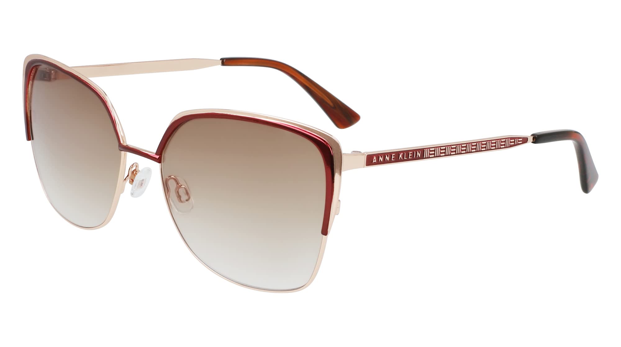 Anne Klein Women's AK7080 Rectangular Fashion Sunglasses with UV Protection - Perfect for Driving, Beach & Outdoor Activities