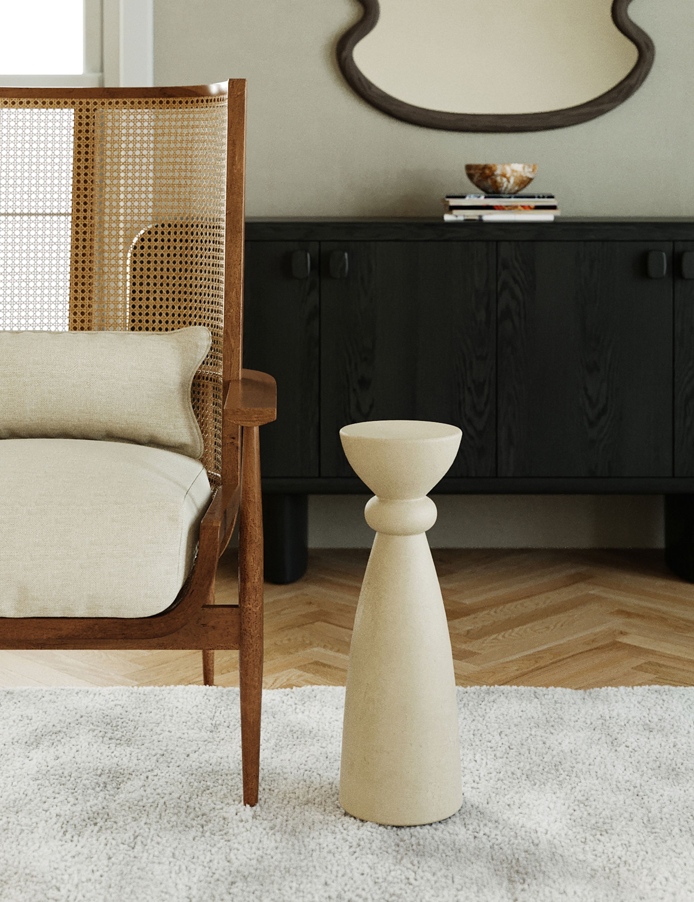 Albin Indoor Outdoor Side Table - Modern Accent Table for Living Room, Patio, Garden - Perfect for Coffee, Books, and Decor