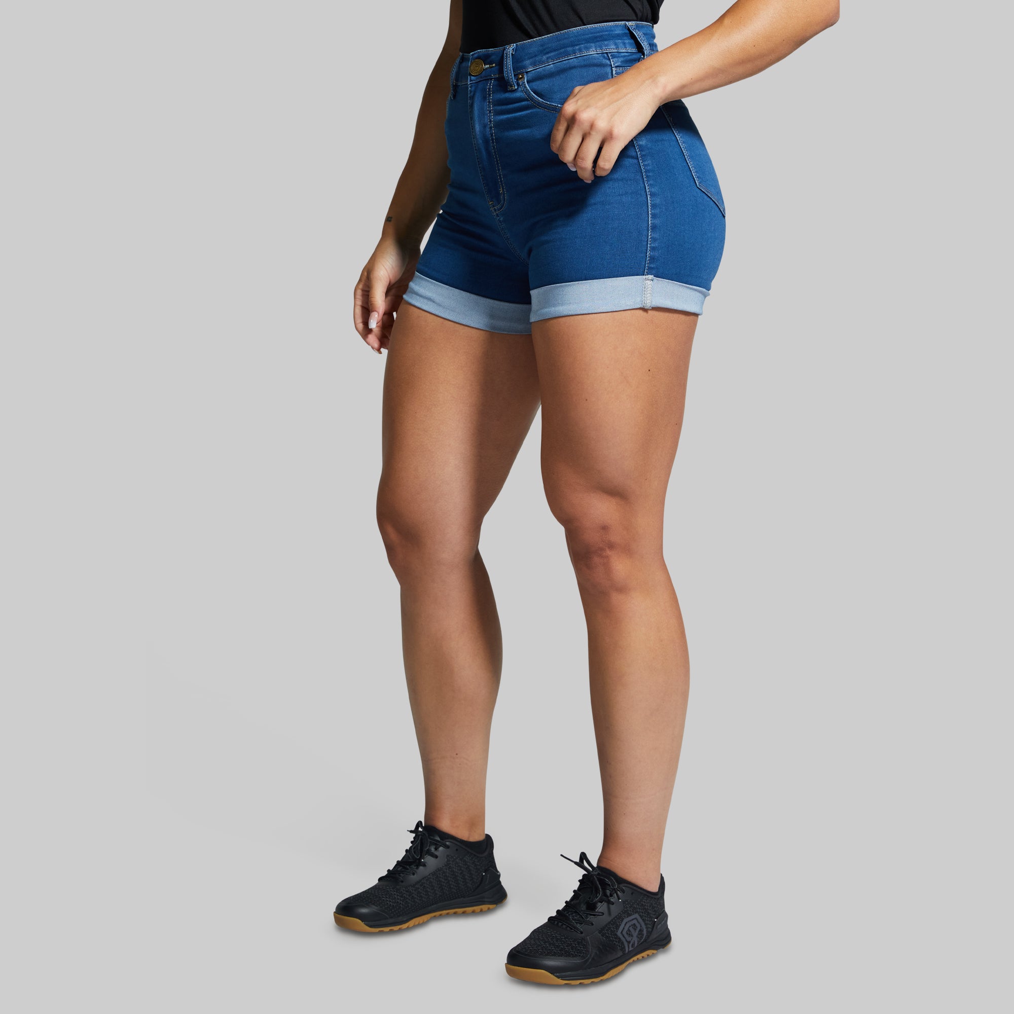 FLEX Stretchy Mom Jean Shorts - Mid Wash High Waist Denim Shorts for Women | Comfortable & Trendy Summer Outfit Essential