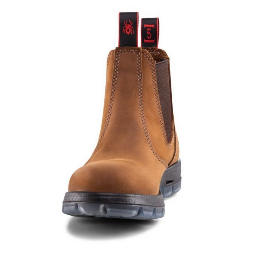 Redback Bobcat Unisex Slip-On Steel Toe Work Boots - Comfortable & Durable Safety Shoes for Construction, Warehouse & Industrial Work (PSBHT Tussock)