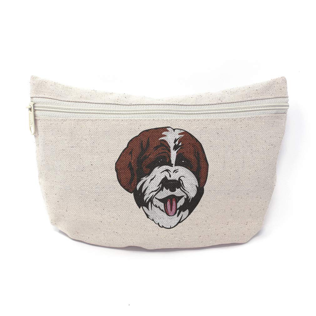 Custom Canvas Makeup Bag with Lagotto Romagnolo Dog Head Print - 9x6 Inch Natural Design Pencil Pouch for School Supplies & Travel Essentials | Perfect for Students, Artists & Dog Lovers