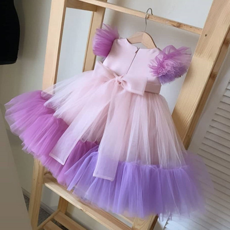 Elegant Baby Girls Butterfly Sleeve Christening Dress - Toddler Princess Performance Dress for Baptism, Birthday Party & Special Occasions