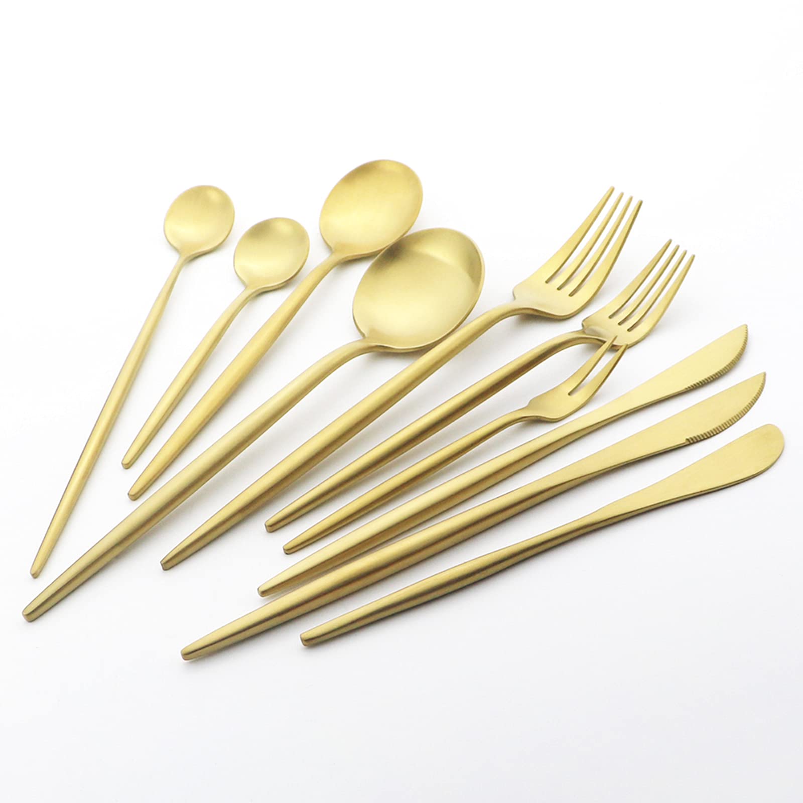 Premium Matte Gold Butter Knives Set of 4 - 6.89 Inch Stainless Steel Spreader Knives with Satin Finish - Dishwasher Safe Flatware for Breakfast, Brunch & Tea Parties