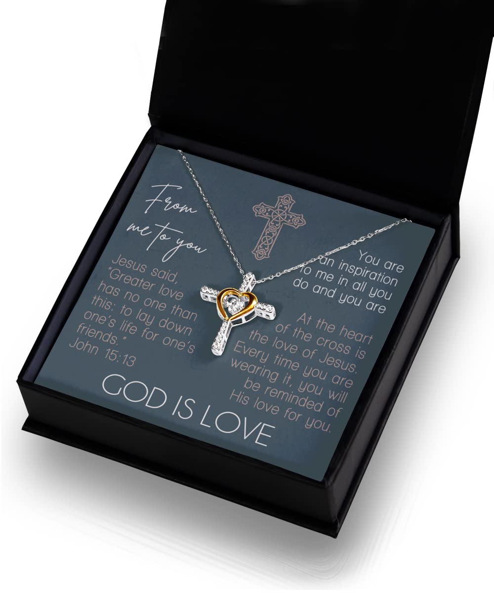 Epiphaneia Christian Cross Pendant Necklace for Women & Men - Sterling Silver & Gold Plated Religious Jewelry - Easter, Birthday & Christmas Gift Ideas - Comes in Elegant Gift Box - Perfect for Church, Weddings & Daily Wear