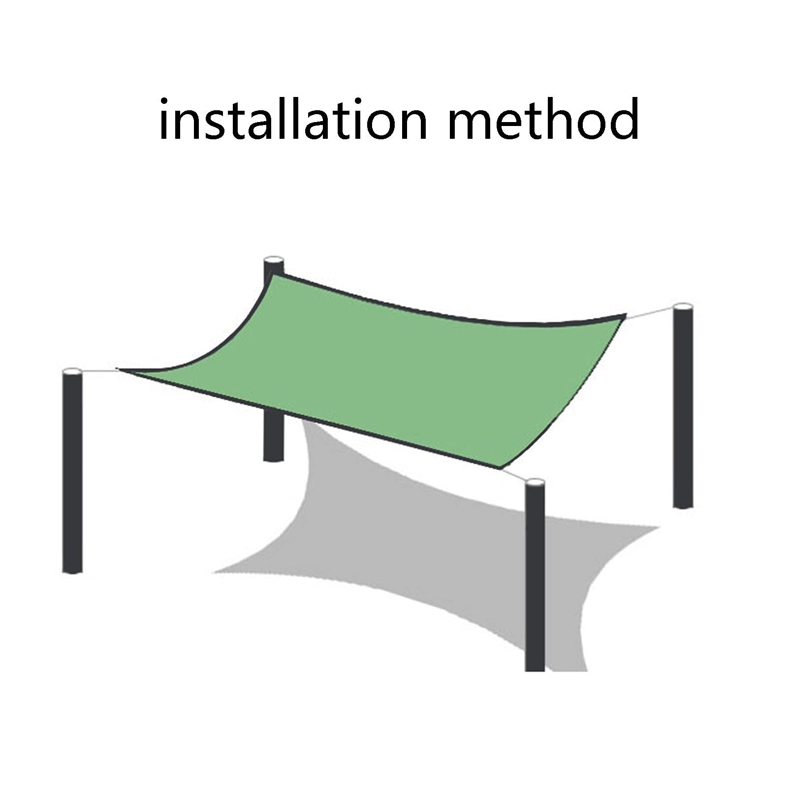 Premium Rectangle Sun Shade Sail 3x8m - UV Protection Outdoor Canopy for Garden, Patio, Car & Greenhouse - Durable Sunblock Shade Cloth (Green) - Perfect for Backyard, Poolside & Plant Shelter