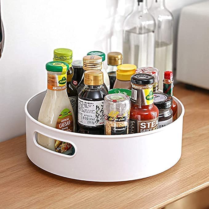 Krupasadhya 360° Rotating Kitchen Organizer Tray | Multi-Purpose Spice Rack & Cosmetic Organizer | Lazy Susan for Kitchen Cabinets & Countertops | Perfect for Pantry, Bathroom, and Office Storage