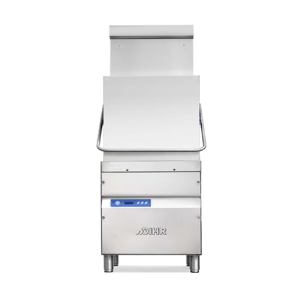 DIHR Commercial High-Temperature Hood Type Upright Dishwasher - 30 Racks/Hour Capacity - Perfect for Restaurants, Catering & High-Volume Food Service Businesses