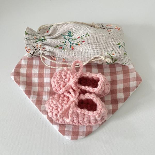 Baby Brush, Dribble Bib & Bootie Set - Newborn Gift Set for Shower, Photography & Daily Use | Soft Hair Care, Drool Protection & Warm Feet
