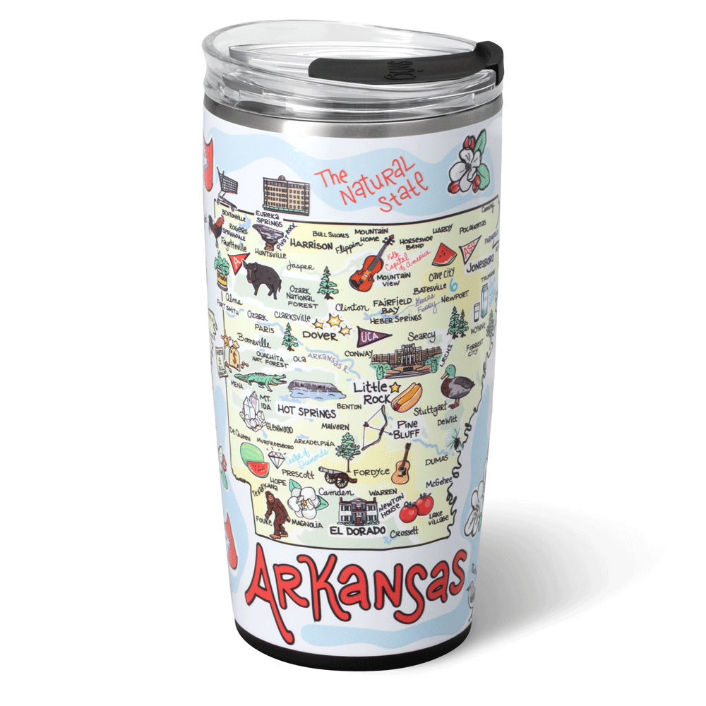 Premium 22oz Arkansas Tumbler - Insulated Stainless Steel Travel Mug for Coffee, Tea & Cold Drinks - Perfect for Camping, Office & Outdoor Adventures