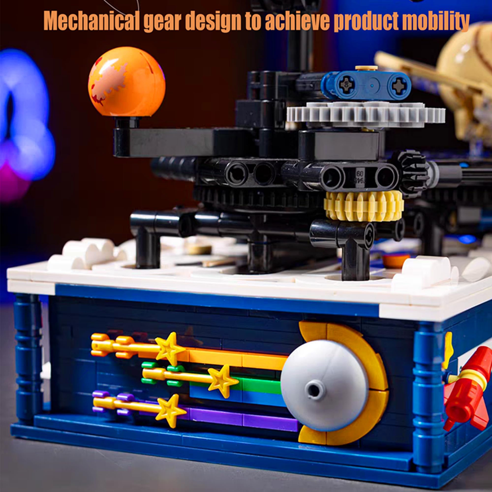 Rotating Solar System Building Blocks with LED Lights - 775pcs STEM Educational Toy for Kids Ages 8-14 | Astronomy Science Kit with Rocket Model | Perfect Gift for Boys & Girls | Great for Classroom Learning & Space Exploration Play